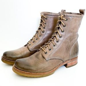 FRYE Veronica Combat Grey Boots 8.5